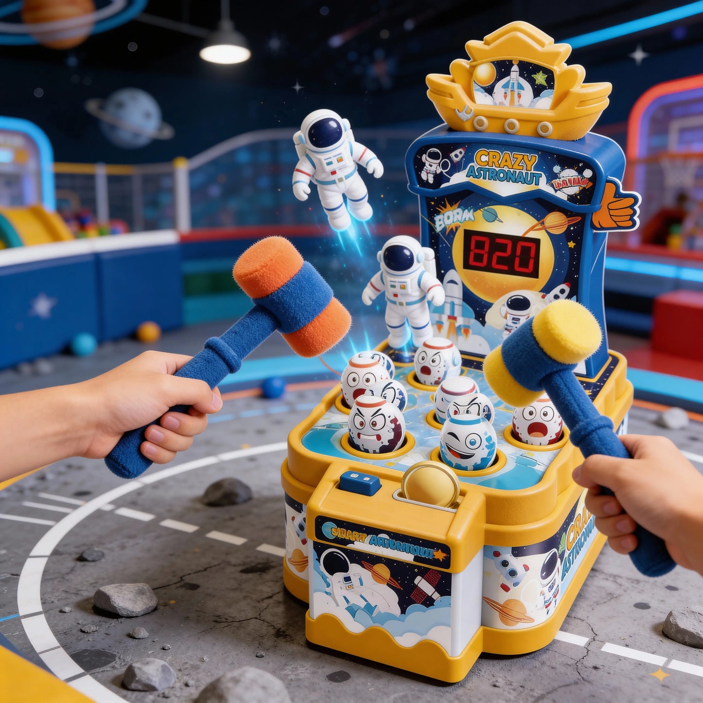 Crazy Astronaut Whack Game (Interactive Handheld Toy)