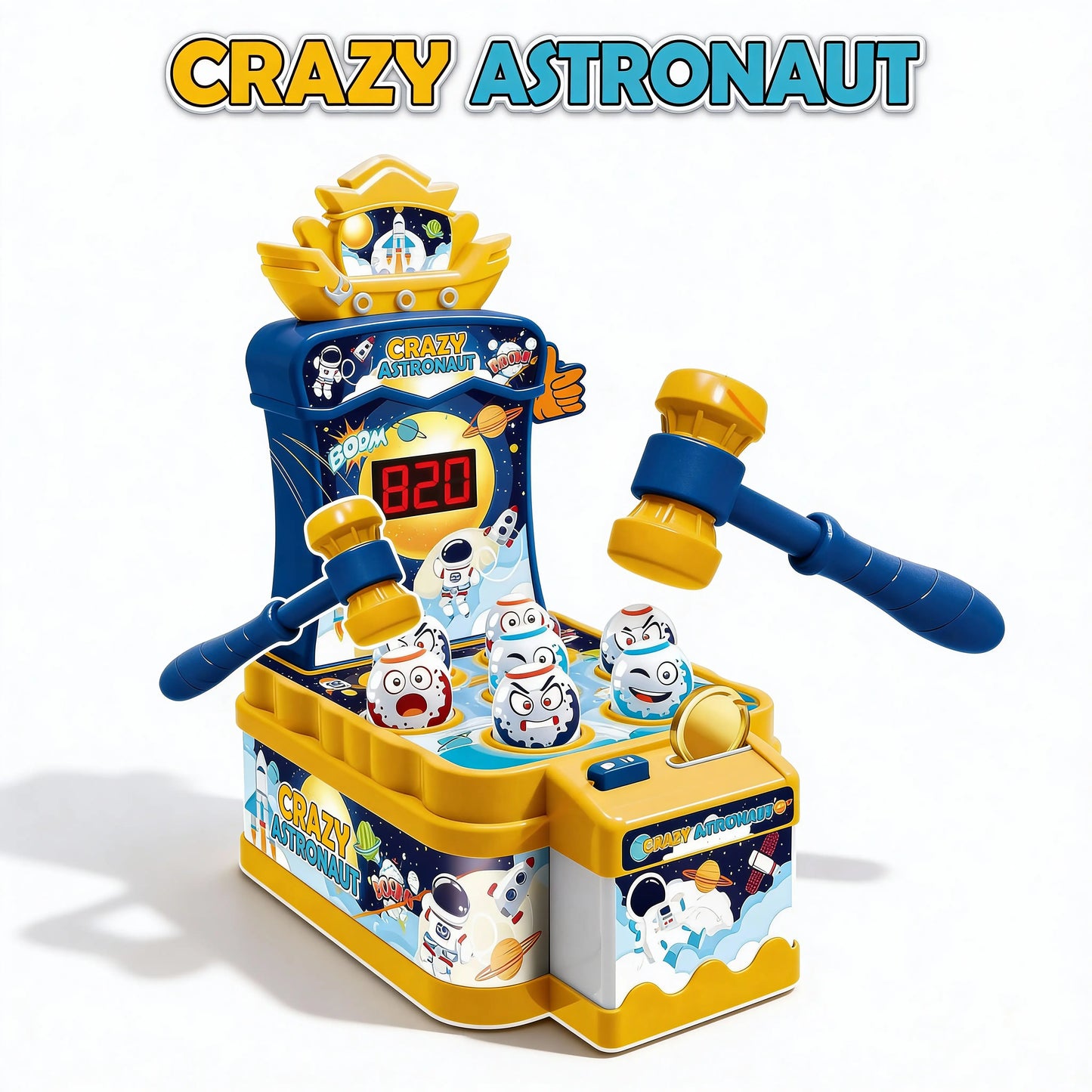 Crazy Astronaut Whack Game (Interactive Handheld Toy)