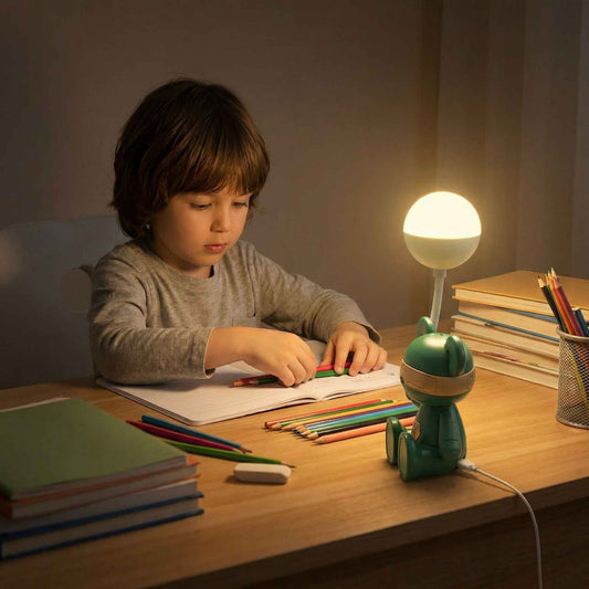 Cute bear LED table lamp for kids
USB rechargeable night light for children
Bear shaped desk lamp with soft LED light
Kids bedside table lamp decorative light
Cute character LED lamp for bedroom
