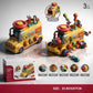Educational engineering toy bus with screw parts and activity play