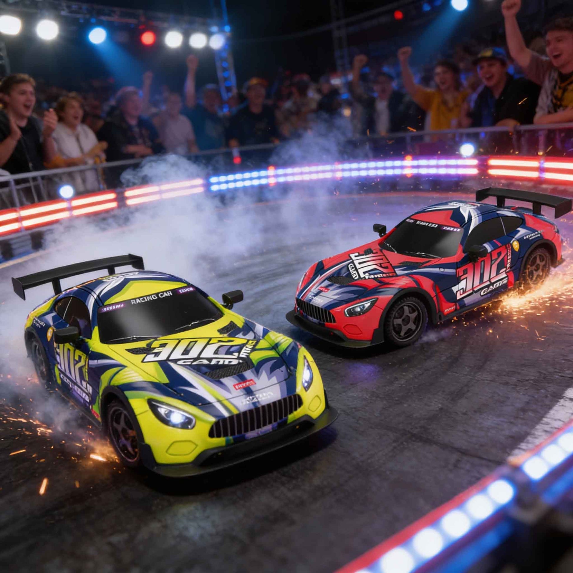 high speed drift RC car 1:18 4WD 2.4GHz with LED lights
• remote control drift racing car toy with LED lighting effects
• 1:18 scale RC drift car with 4WD power and 2.4GHz remote
• drift RC car with drift tires and high speed tires included
• rechargeable 2.4GHz RC racing car with USB charger and battery
• kids remote control drift car gift set with controller and spare tires