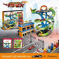 High speed track spiral race track tower with 8 mini cars for kids 3+