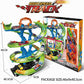 Portable spiral ramp car race track toy with carry handle design