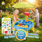 Kids Water & Sand Activity Table – Outdoor Play Set with Umbrella (21PCS)
