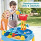 Kids Water & Sand Activity Table – Outdoor Play Set with Umbrella (21PCS)