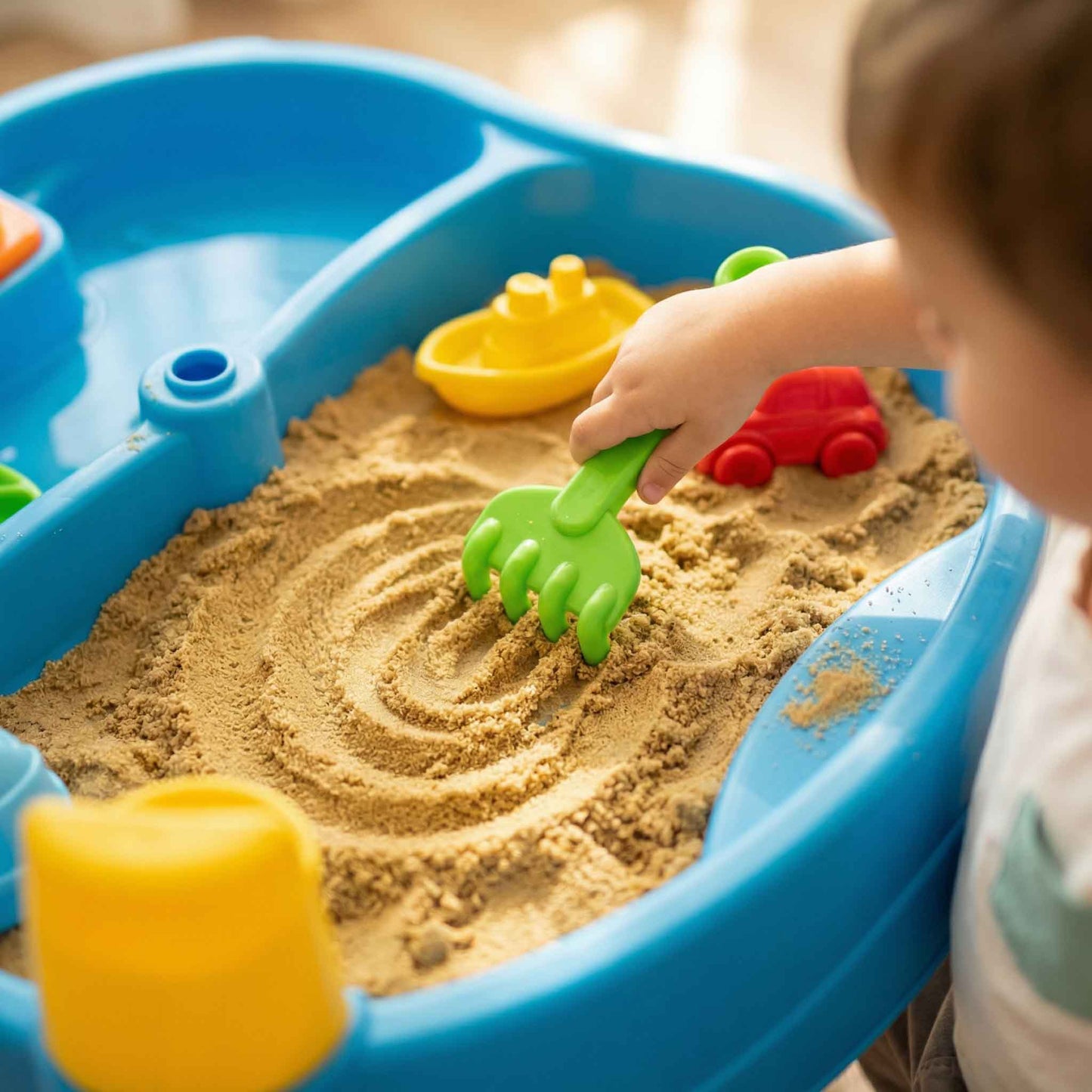 Kids Water & Sand Activity Table – Outdoor Play Set with Umbrella (21PCS)