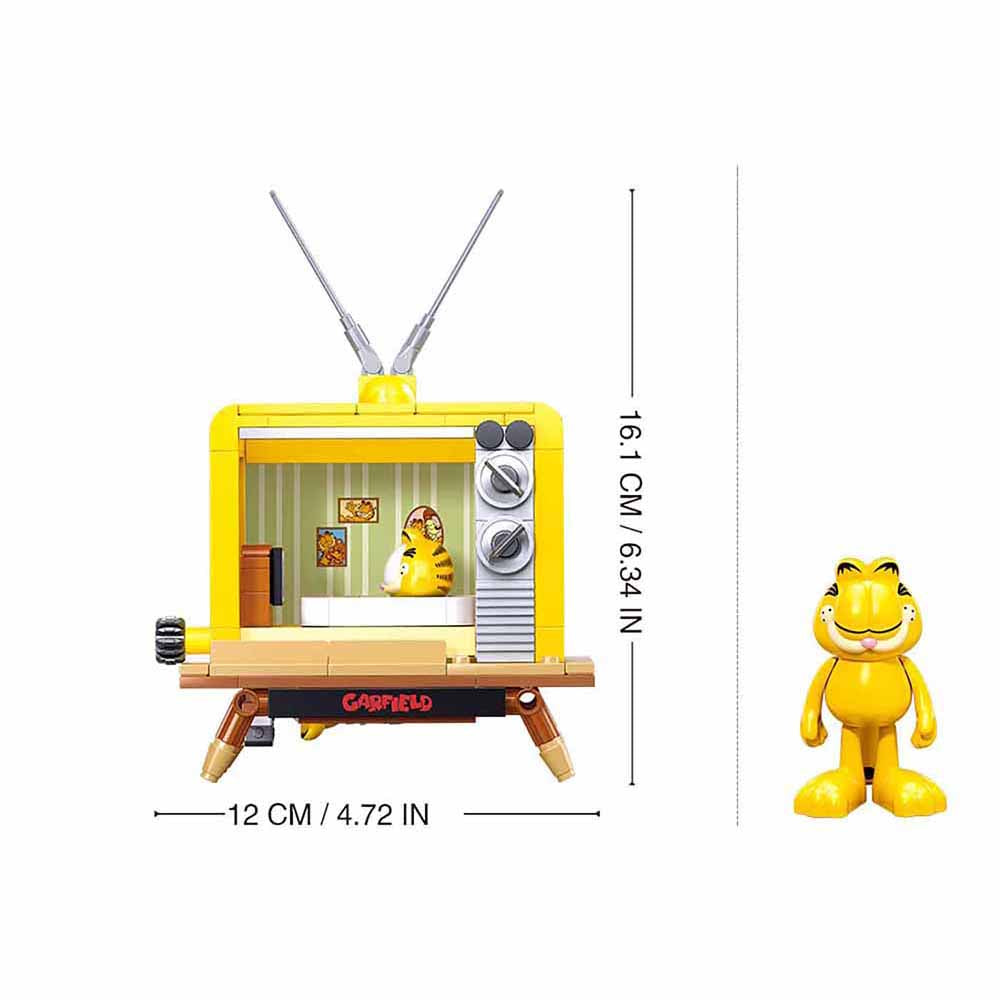 Sluban Garfield TV Scene Building Block Set – Cartoon Display Model (M38-P8052B)