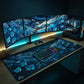 MAZE Light Series– Arcane Blue Floral 2XL Extended Gaming Desk Mat