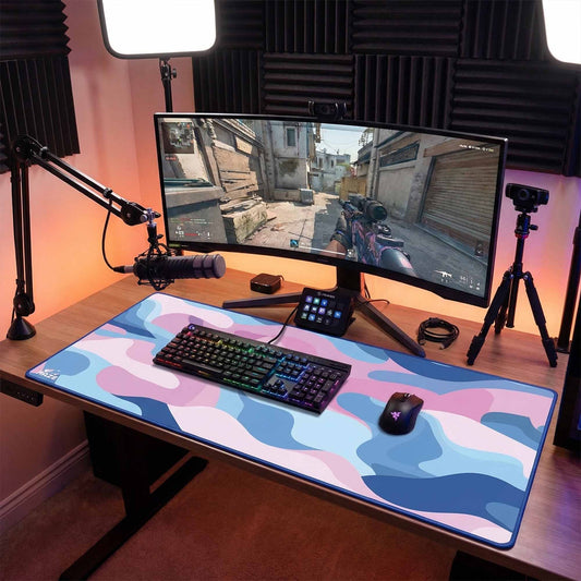 MAZE Light Series Bliss Spectrum 2XL extended gaming desk mat pastel camo design