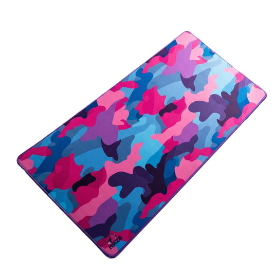 MAZE Light Series Bloom Fusion 2XL extended gaming desk mat colorful camo design