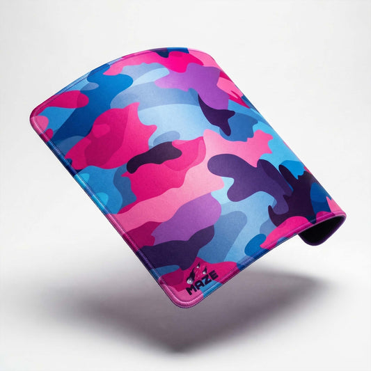 MAZE Light Series Bloom Fusion 2XL extended gaming desk mat colorful camo design