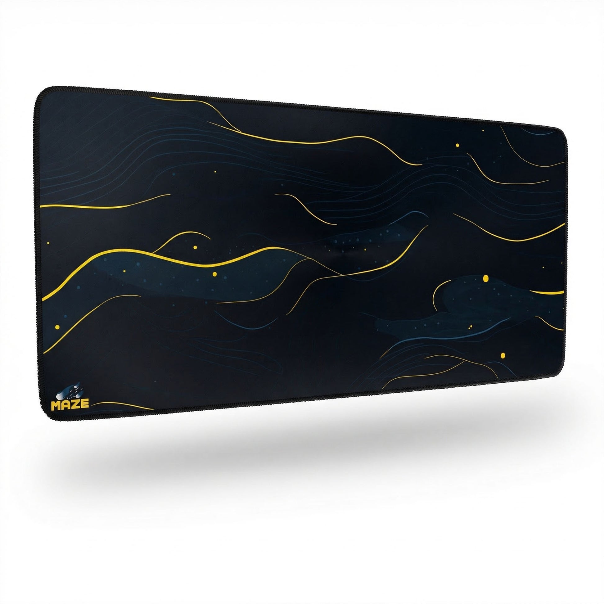MAZE Light Series Goldwaves 2XL extended gaming desk mat blue floral design