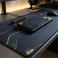 MAZE Light Series Goldwaves 2XL extended gaming desk mat blue floral design