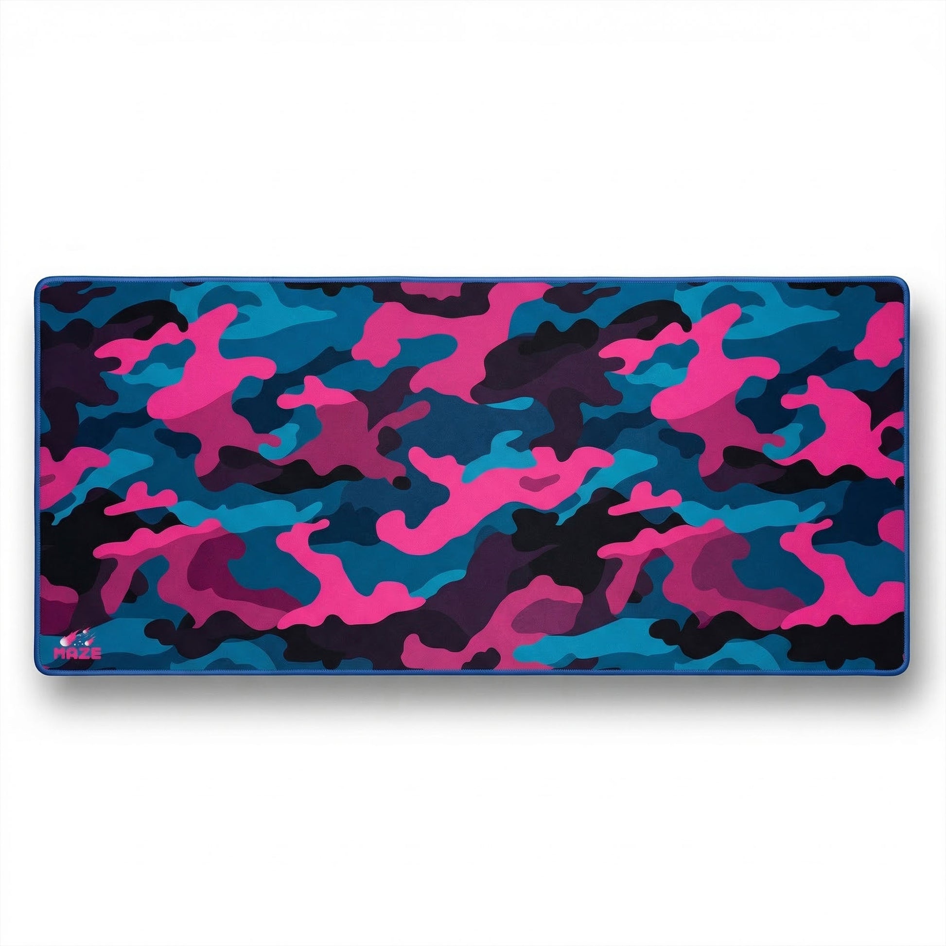 MAZE Light Series Magenta PCB 2XL extended gaming desk mat magenta blue camo design