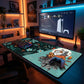 MAZE Light Series Moon GAze 2XL extended gaming desk mat fox moon floral design