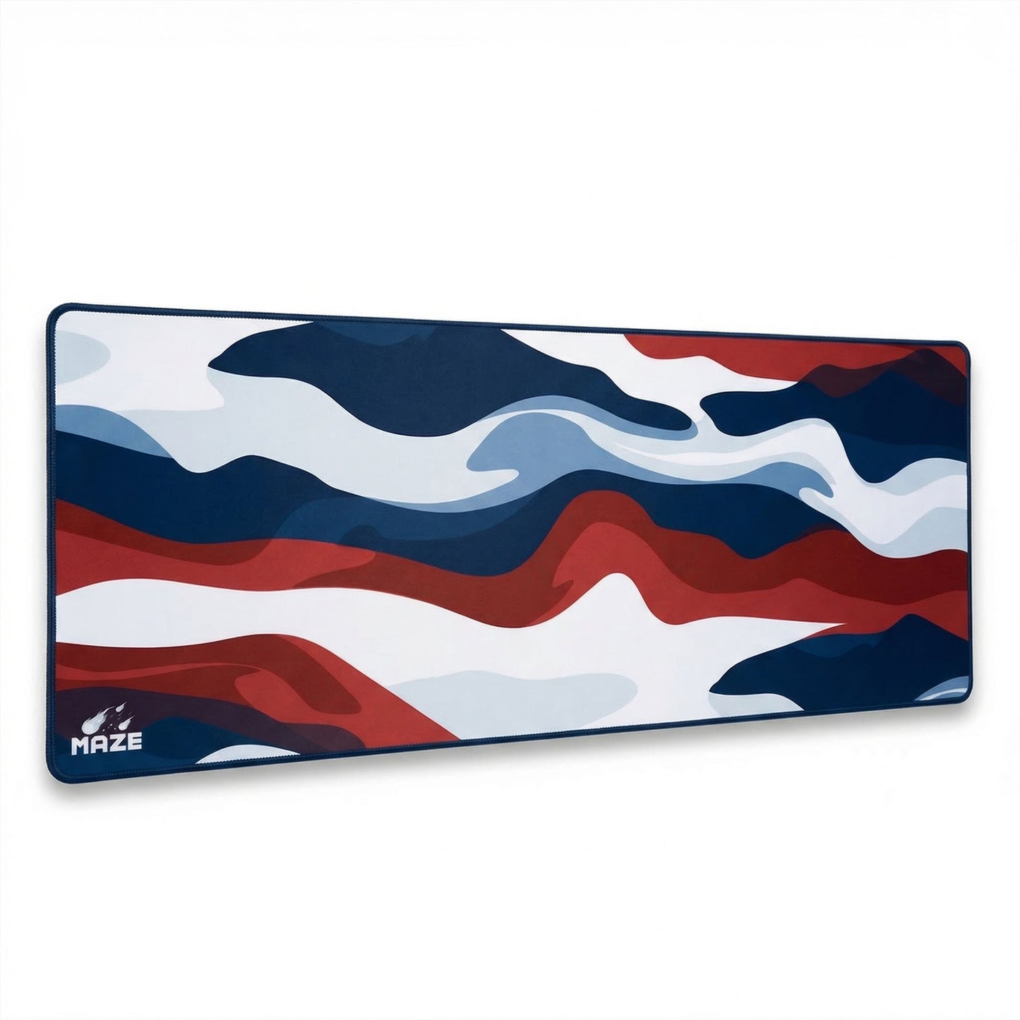 MAZE Light Series Patriot 2XL extended gaming desk mat red white blue camo design