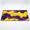 MAZE Light Series Sunburst CAMO 2XL extended gaming desk mat yellow purple camo design