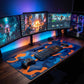 MAZE Light Series Surge CAMO 2XL extended gaming desk mat blue orange camo design