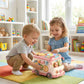 Pull string school bus toy for babies crawling development