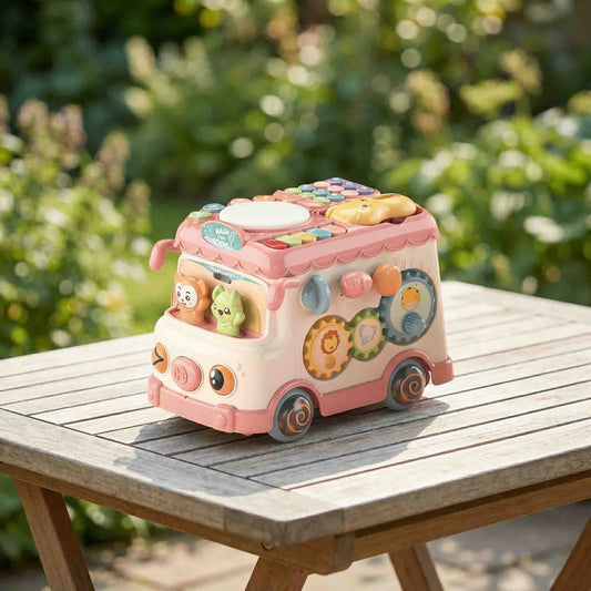 Multifunctional school bus activity toy for babies 6 months+