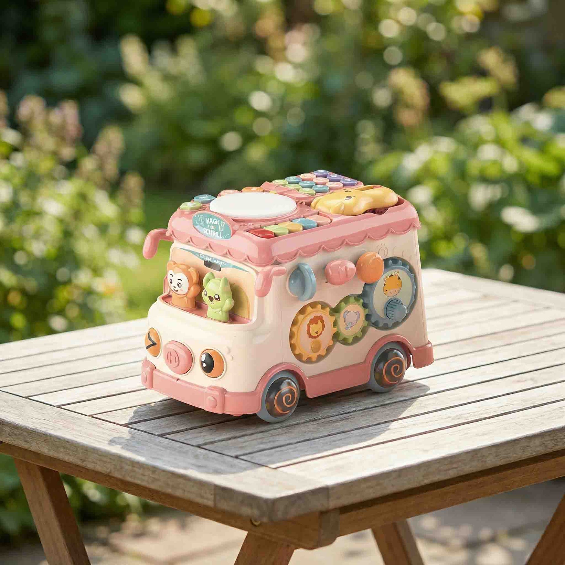 Multifunctional school bus activity toy for babies 6 months+