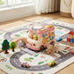 Baby educational activity bus toy with gear rotation and buttons