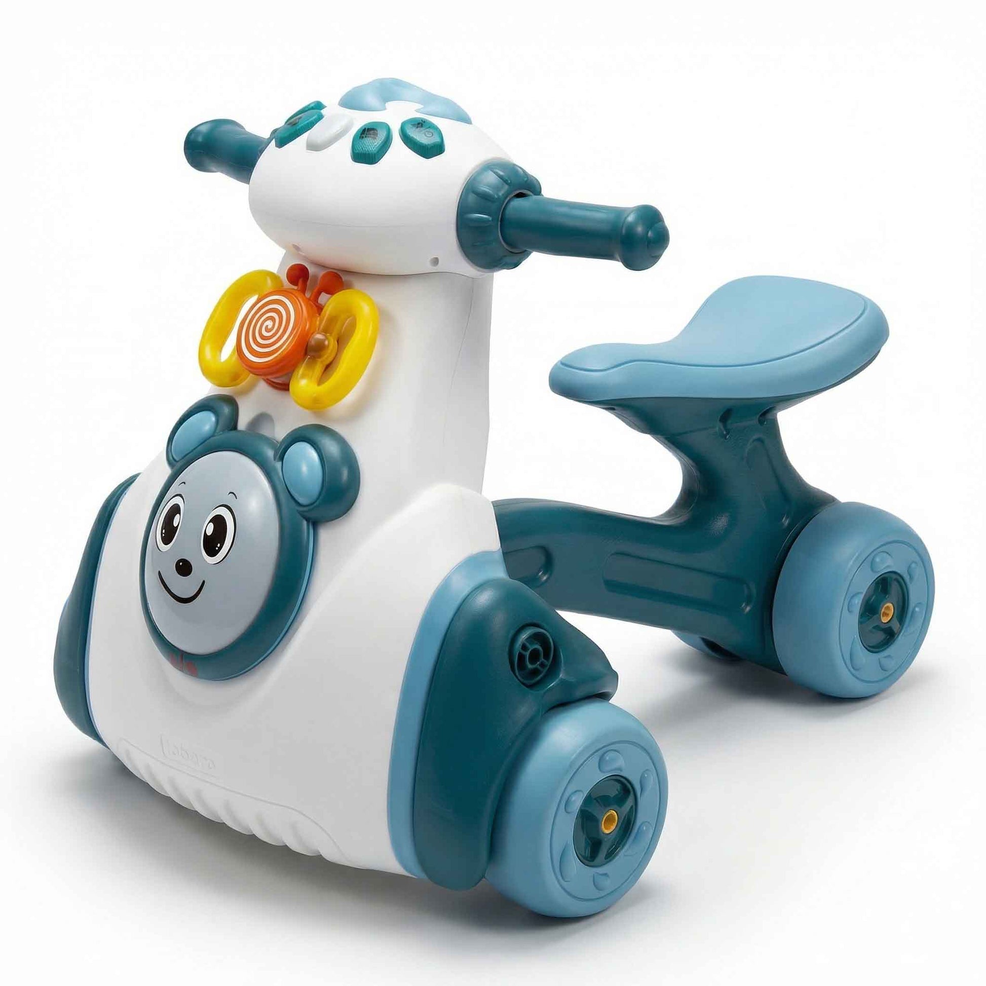Toddler push car balance toy with smooth indoor wheels and interactive spinner activity