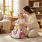 Cute animal-themed baby ride-on scooter toy available in blue and pink colors