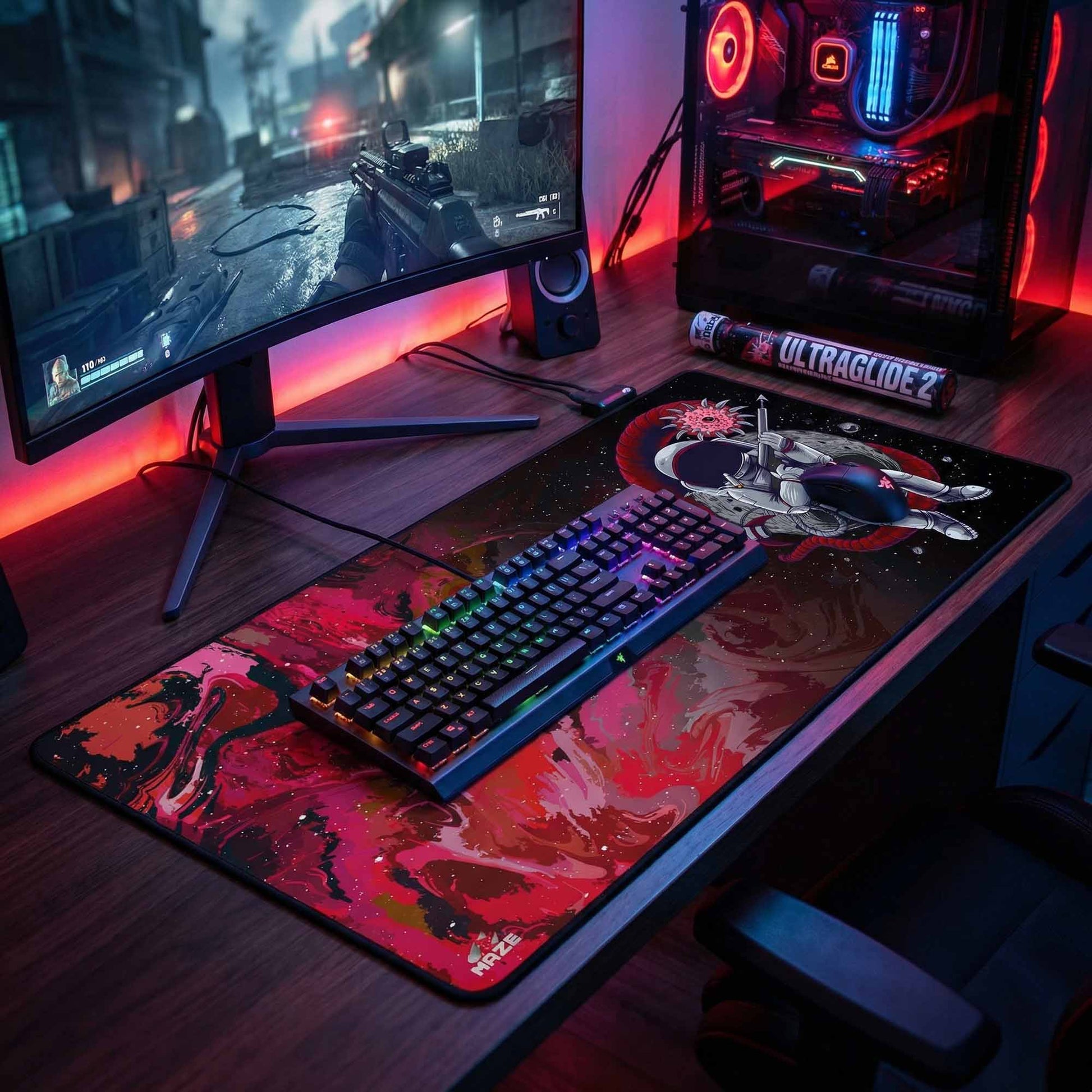 MAZE Astro Red Gaming Desk Mat Doha
