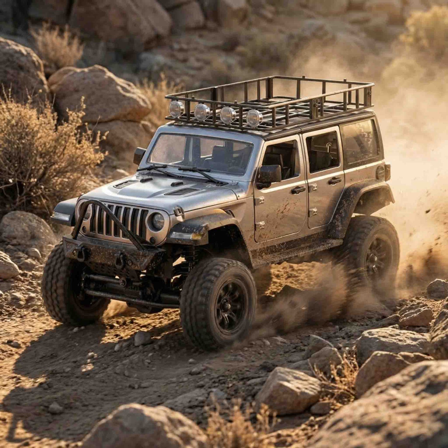 Outdoor remote control car designed for climbing, crawling, and off-road adventure play