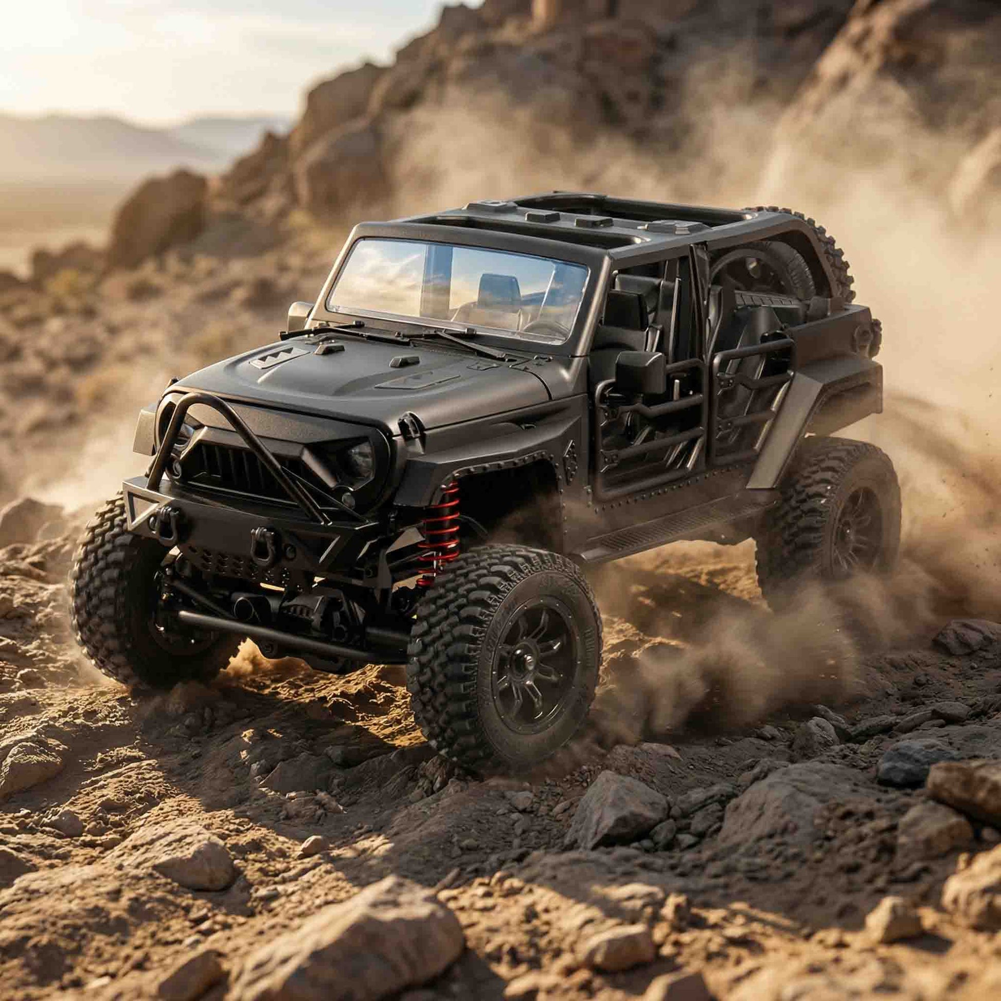 Durable RC off-road vehicle toy with proportional throttle and realistic driving control