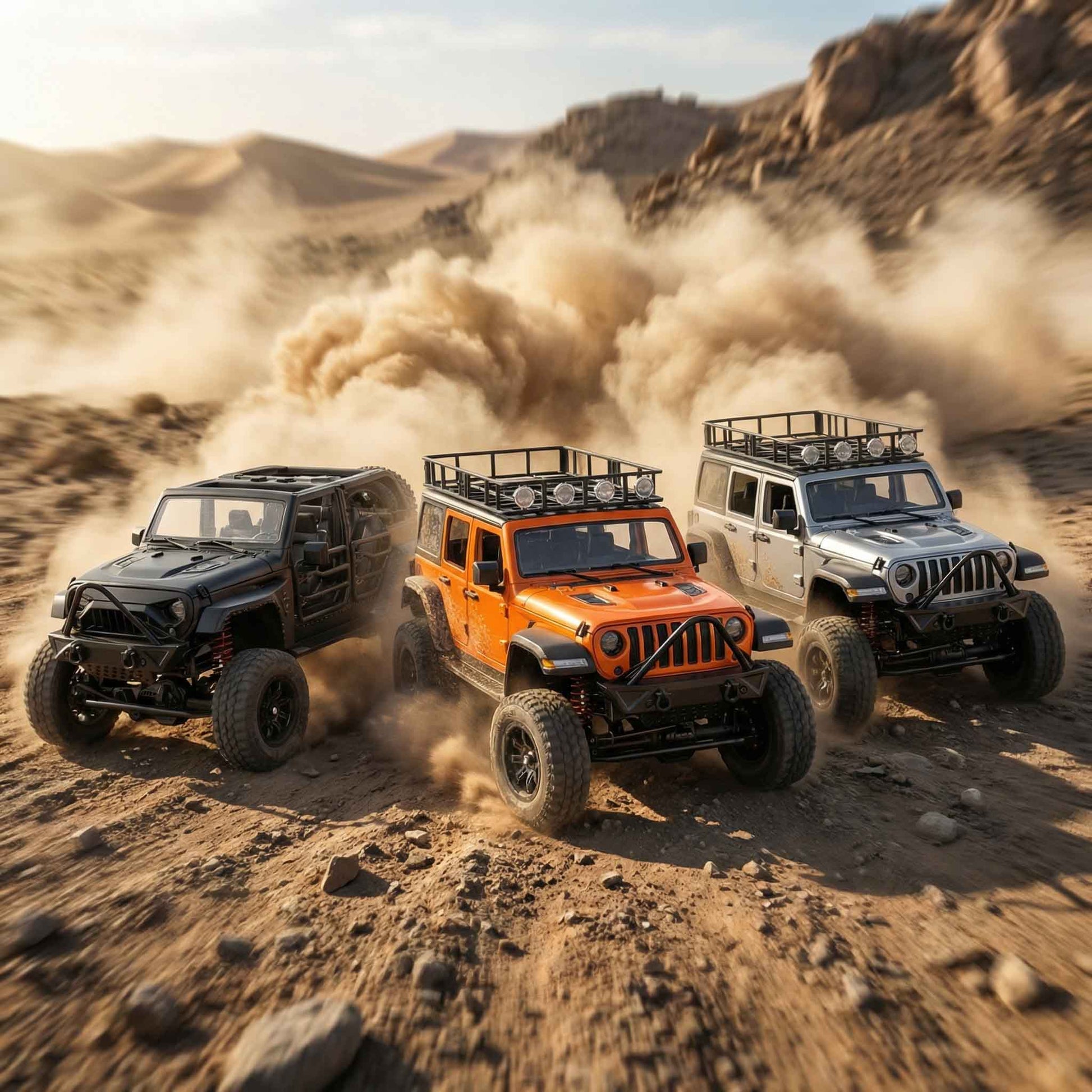 High-performance remote control off-road SUV toy with four-wheel drive and suspension system