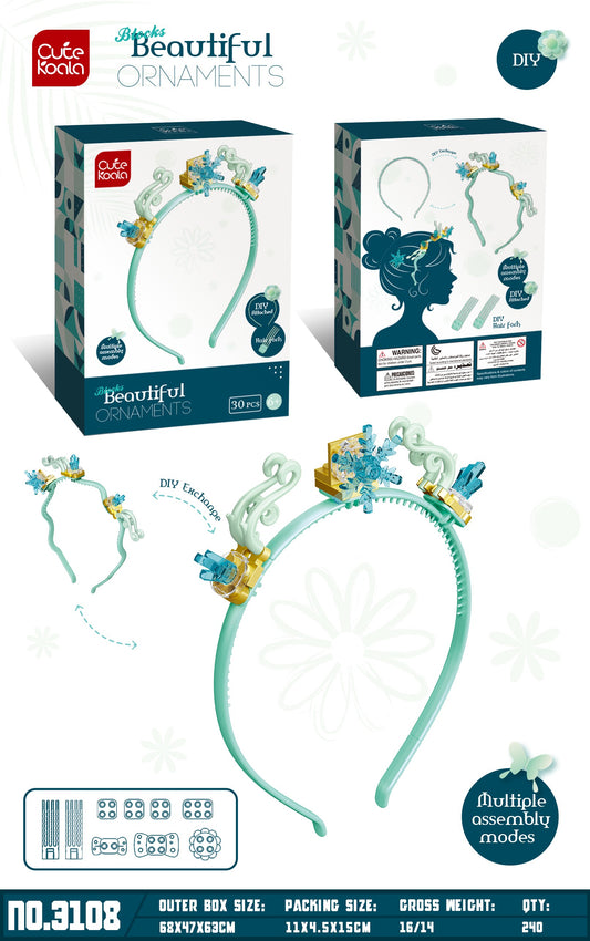 DIY Small Particle Building Block Girl Headband Accessories – Dessert & Snowflake Series