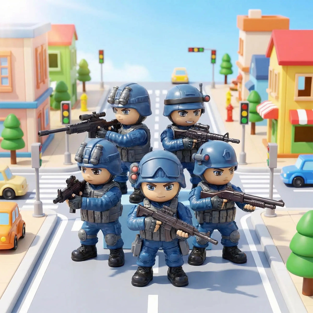 Special Police Lightning DIY Action Figures – 24PCS Collectible Toy Set