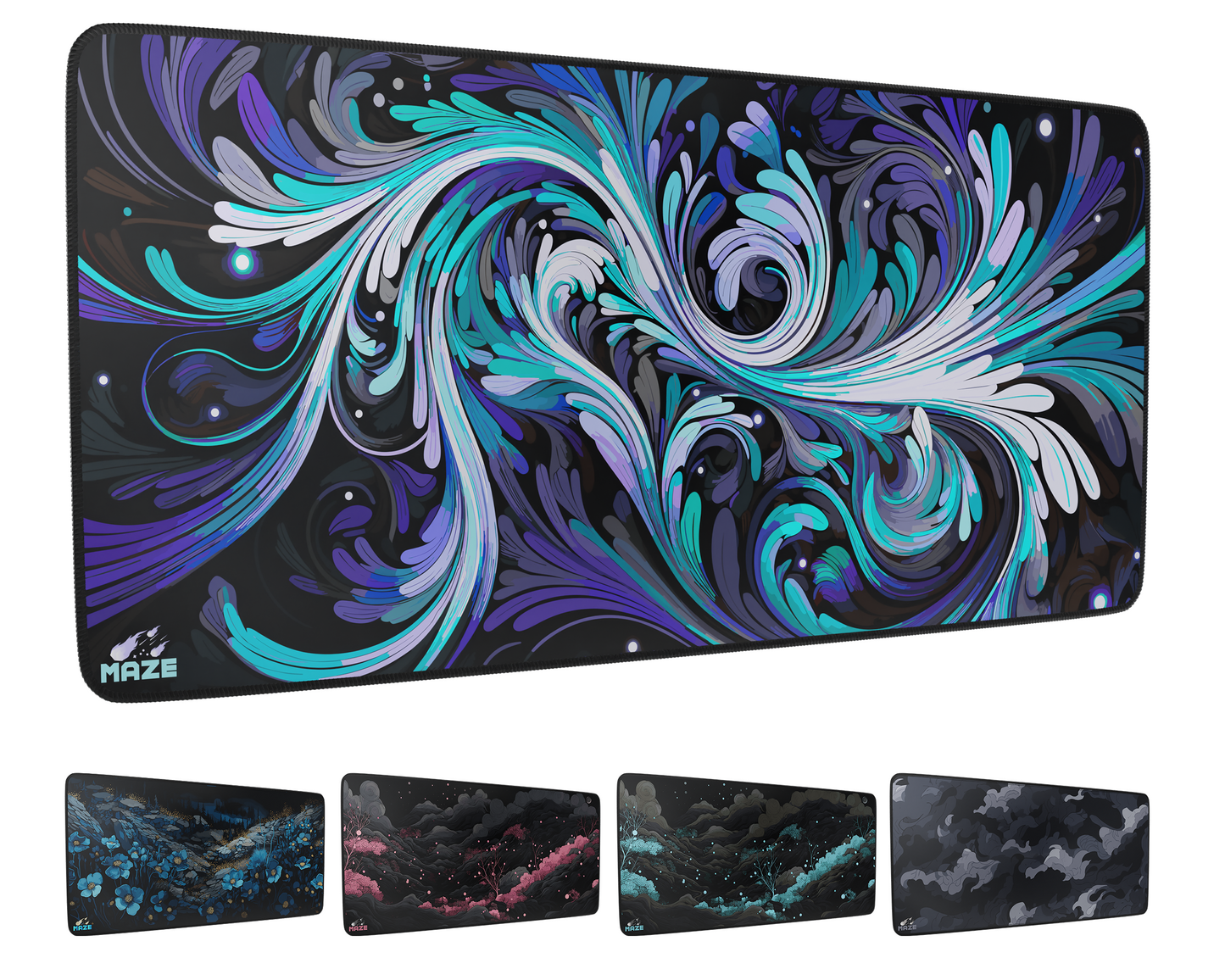 MAZE Spirals B Extended Gaming Desk Mat