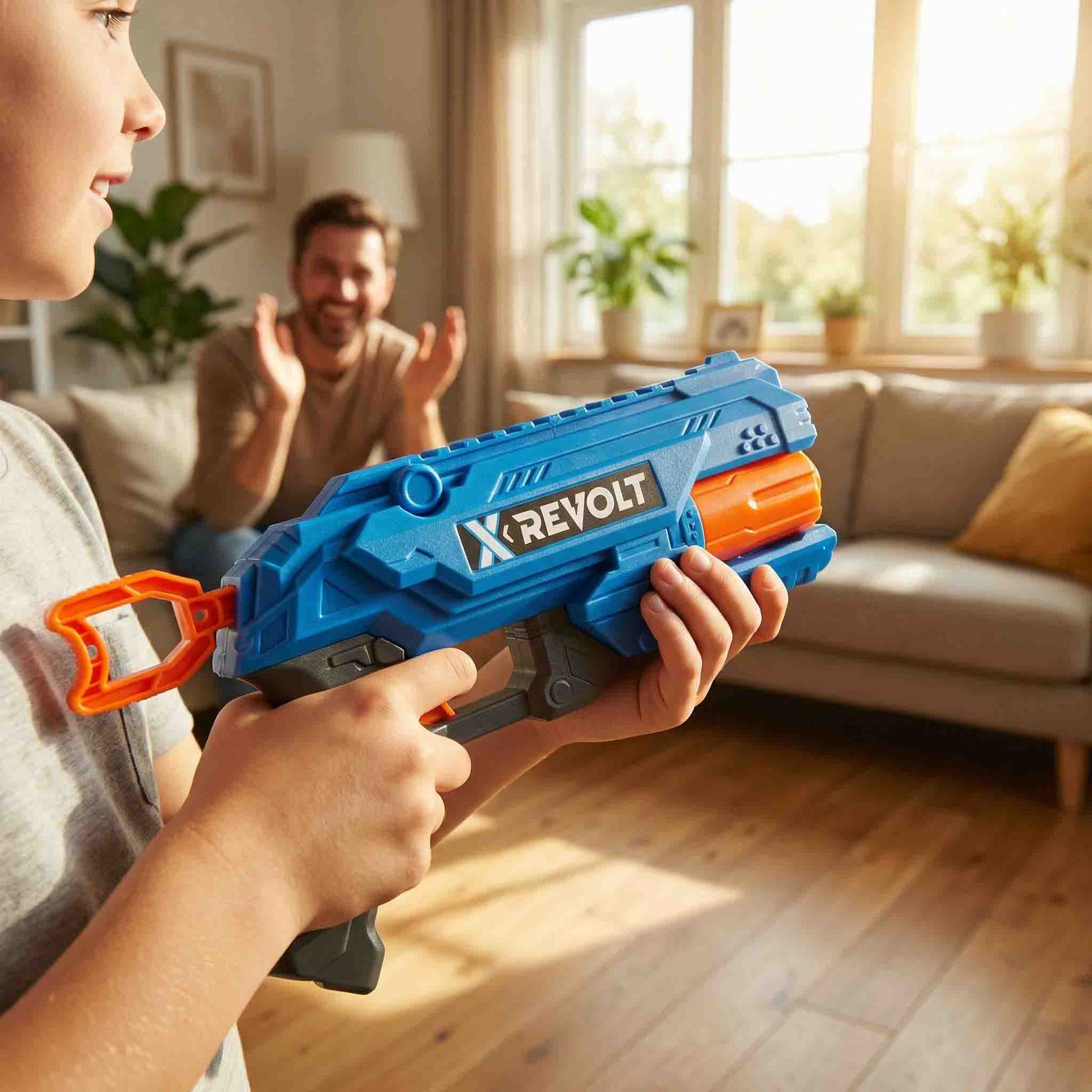 Action shooting toy blaster designed for kids imaginative battle games and movement play