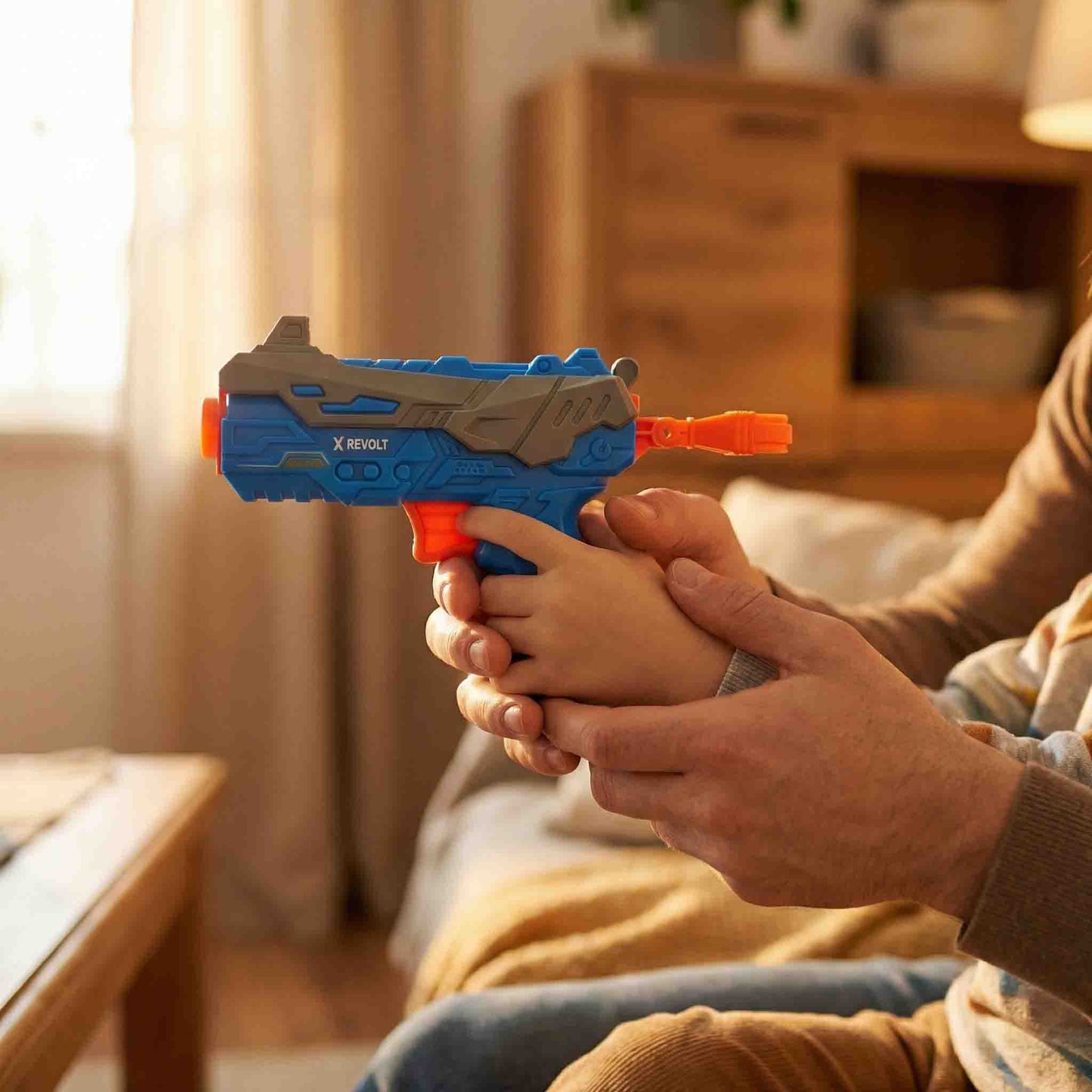 Small size foam bullet blaster toy with lightweight grip and child-friendly design