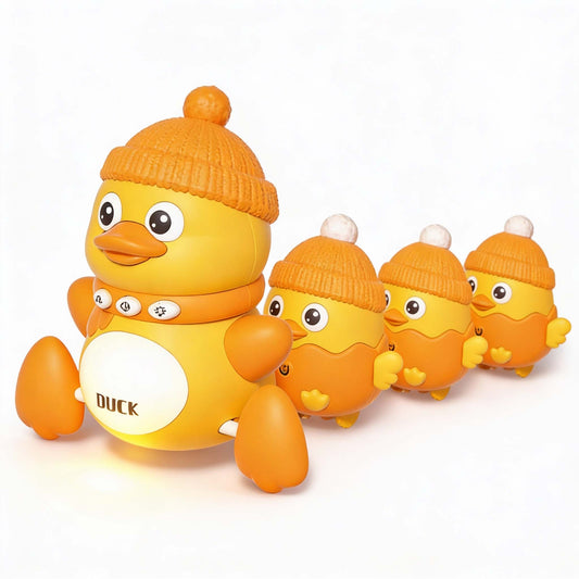 Swinging duck educational toy with music and night light for toddlers 18M+

Cute moving duck toy for crawling baby with fun music and light

Toddler interactive duck toy with swing forward movement and magnetism

Early education sensory toy duck with circle movement and night light

Baby crawling chase toy swinging duck with music for 18 months+