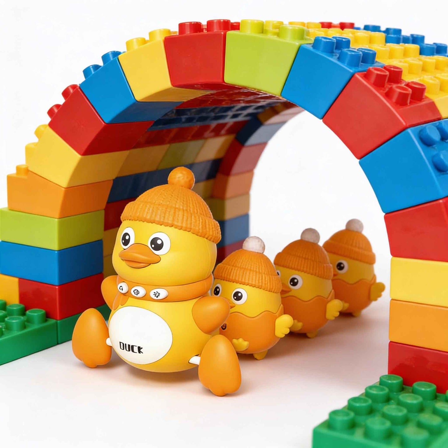 Cute moving duck toy for crawling baby with fun music and light