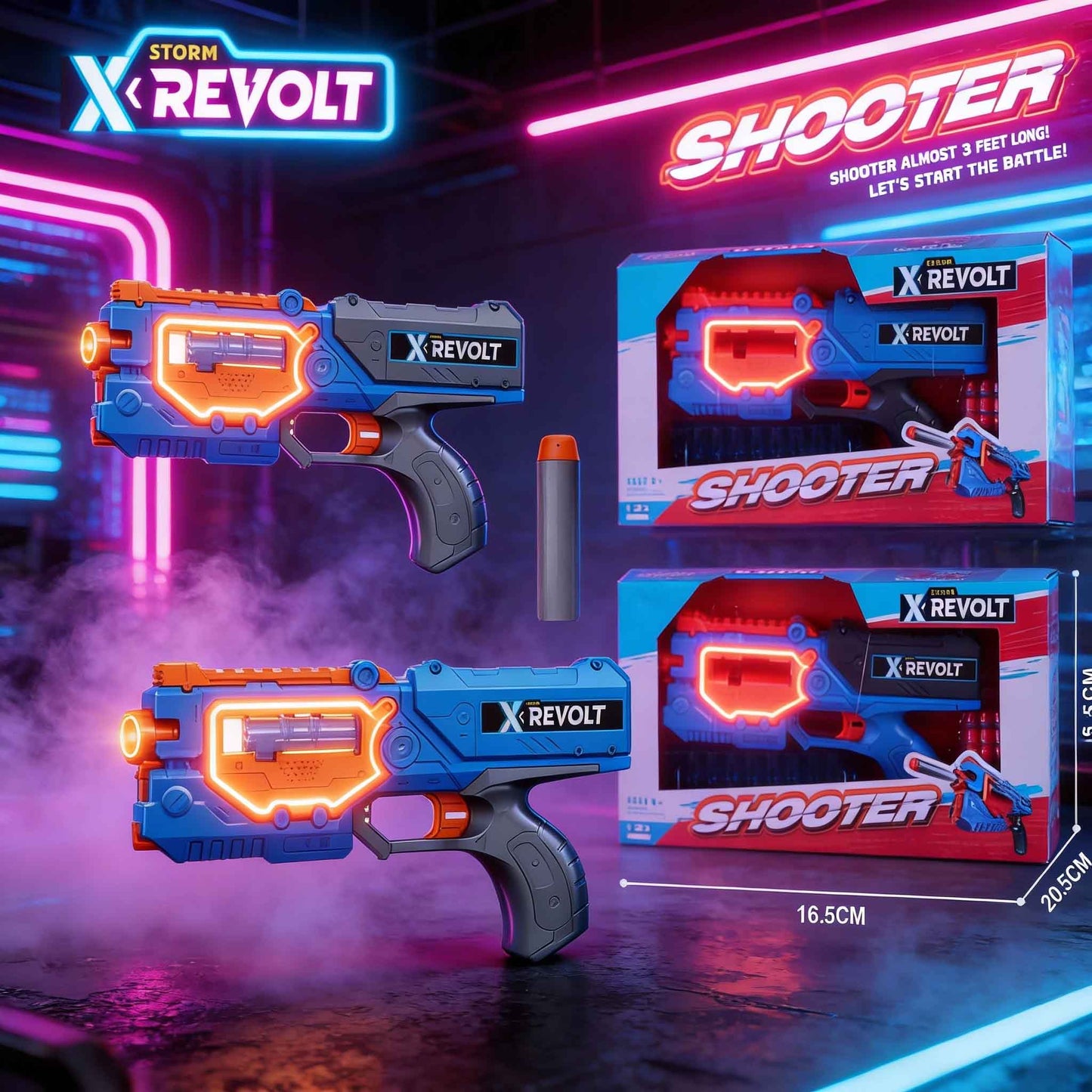 X Revolt Storm Shooter Toy Blaster – Foam Dart Shooting Gun for Kids