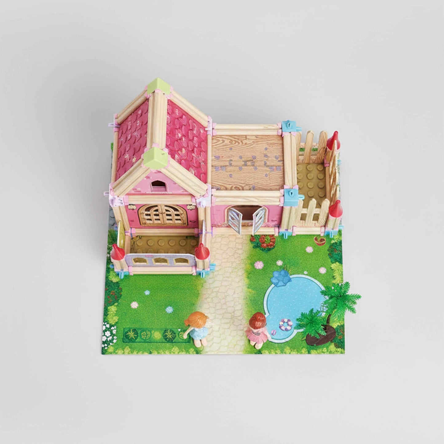 77-Piece Dollhouse Building Block Toy Set – Kids Playhouse with Accessories