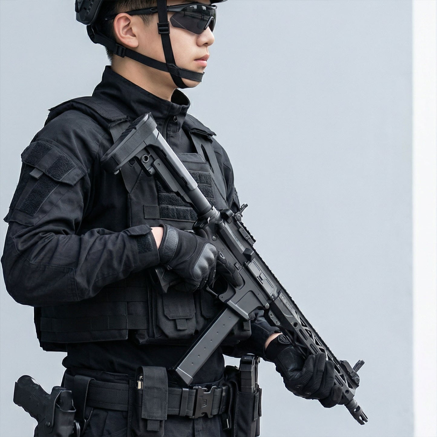ARP9 electric gel blaster with adjustable stock and rail system