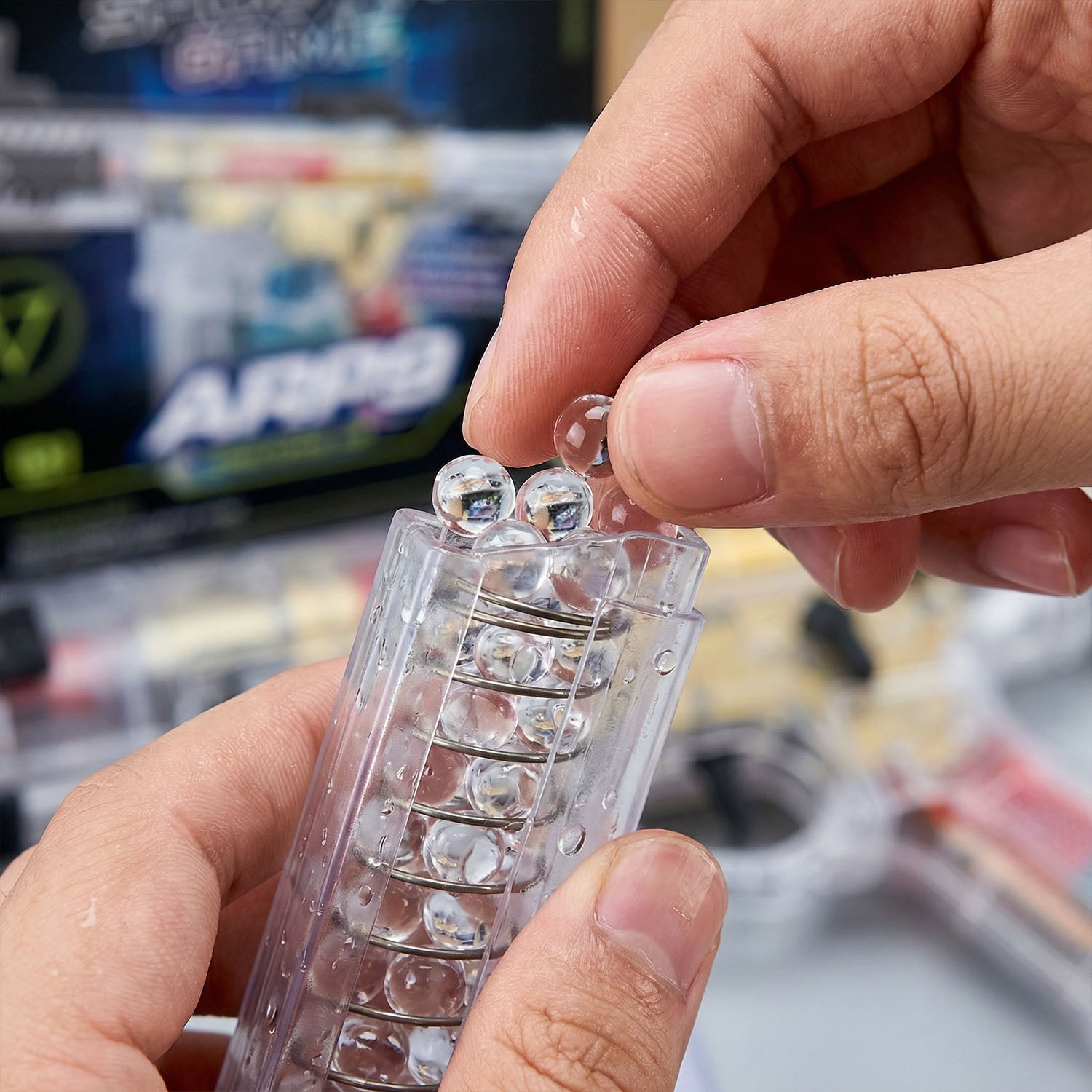 Electric toy blaster with rechargeable battery