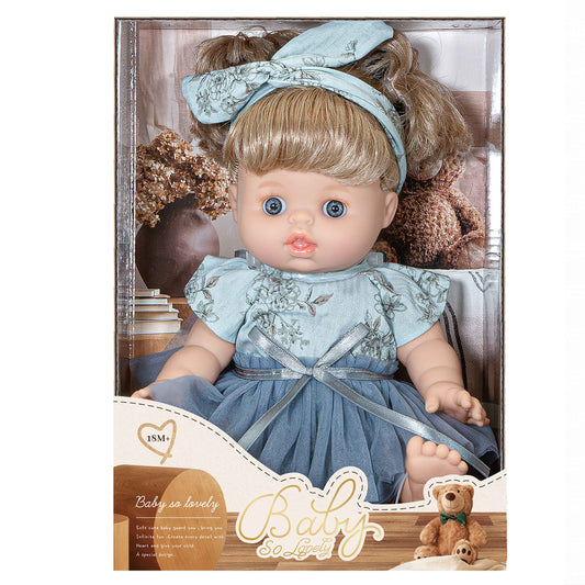 Baby So Lovely Doll in Blue Dress with Bow Headband – 18M+