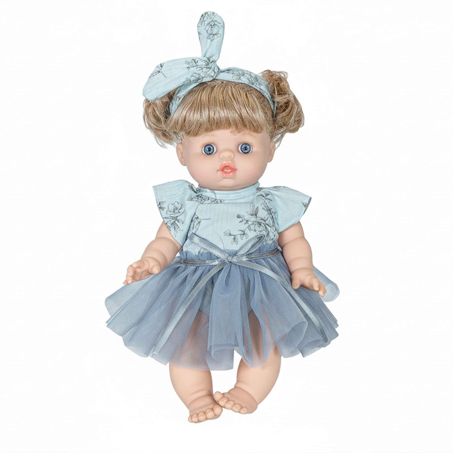 Baby So Lovely Doll in Blue Dress with Bow Headband – 18M+