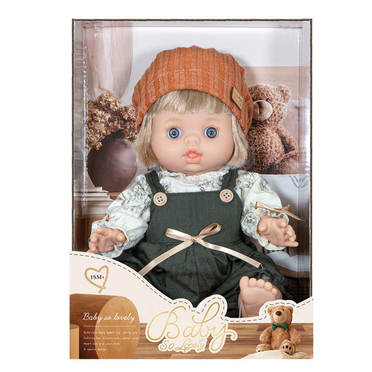 Baby So Lovely Doll with Knit Beanie & Green Romper – 18M+