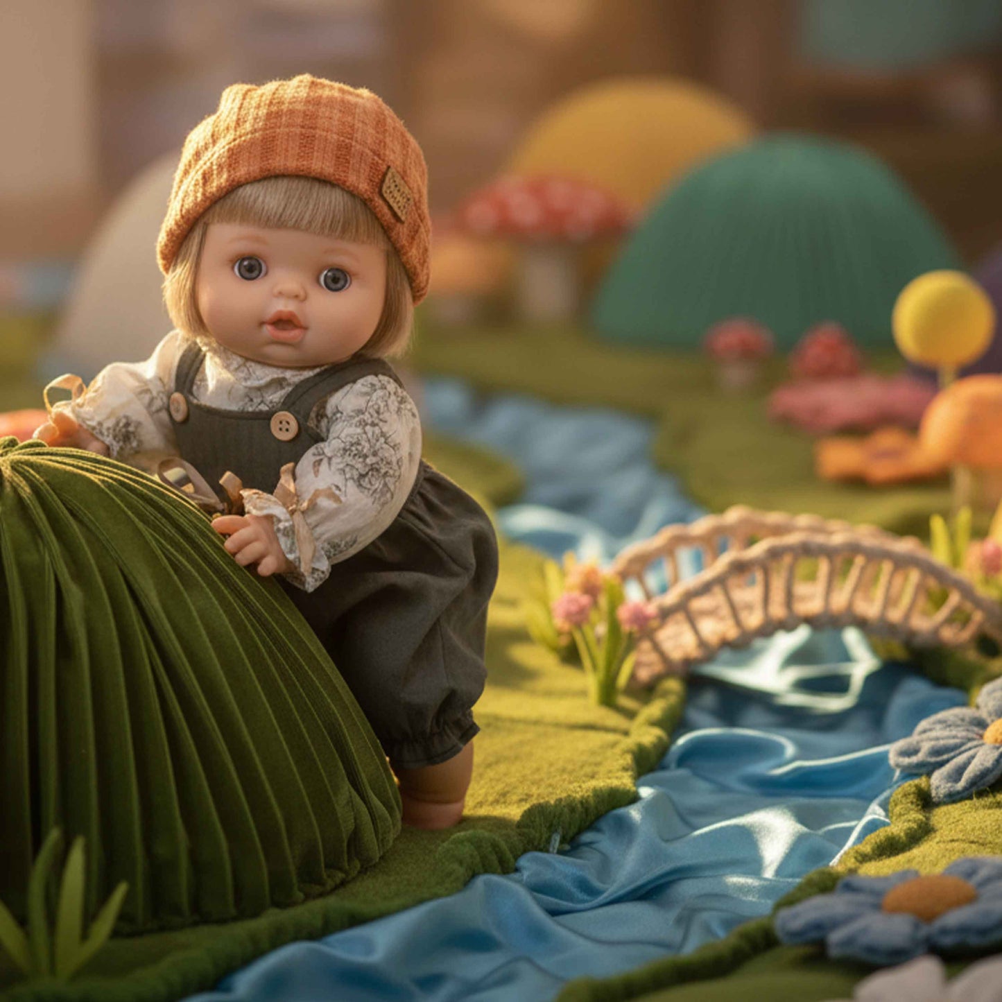 Baby So Lovely Doll with Knit Beanie & Green Romper – 18M+
