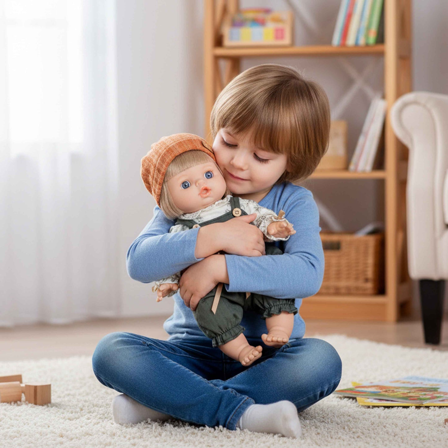 Baby So Lovely Doll with Knit Beanie & Green Romper – 18M+