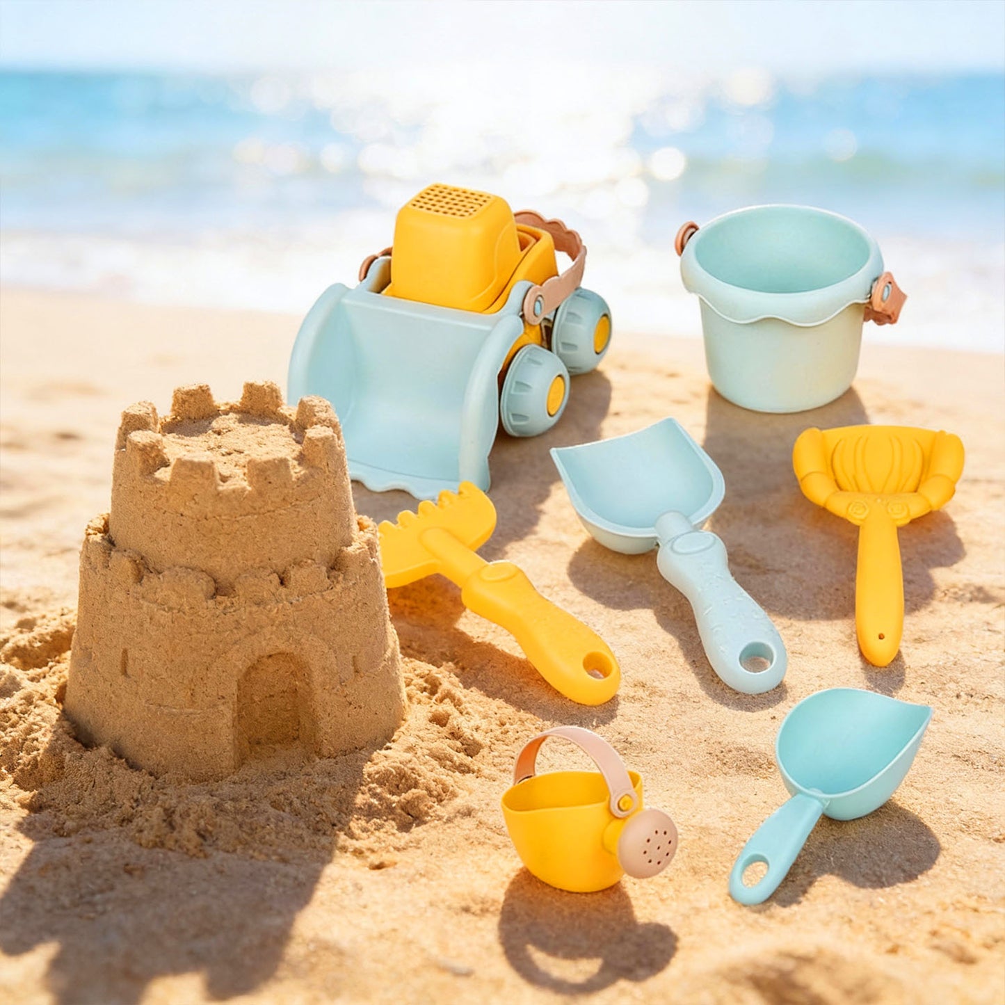 Colorful beach series sand and water toys for kids outdoor summer play