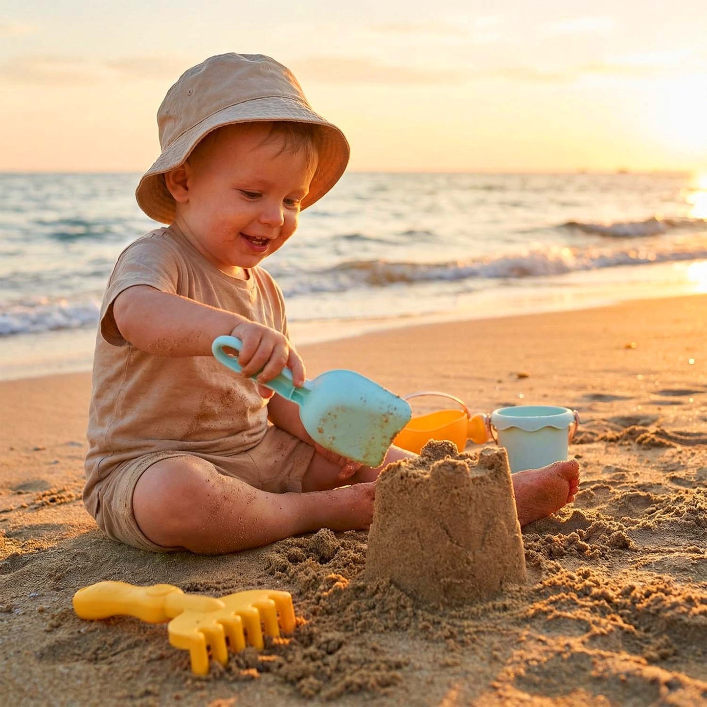 Kids outdoor beach toys set designed for sand and water play activities